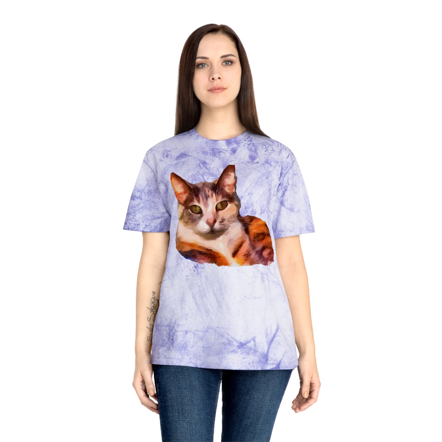 Orange Cat 'Smidget' Unisex Cotton Color Blast T-Shirt