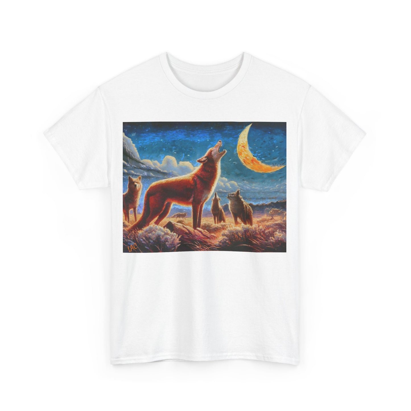 Coyotees in Moonlight Unisex Heavy Cotton Tee