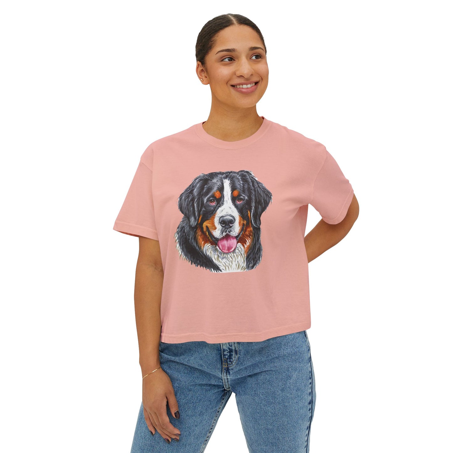 Bernese Mountain Dog #2 Women's Oversized Boxy Tee