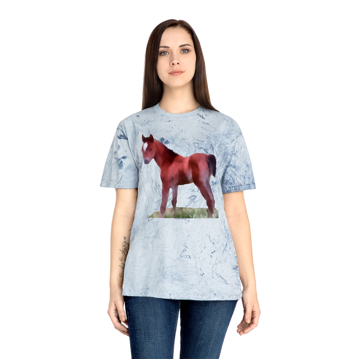 Horse 'Contata' Unisex Cotton Color Blast T-Shirt