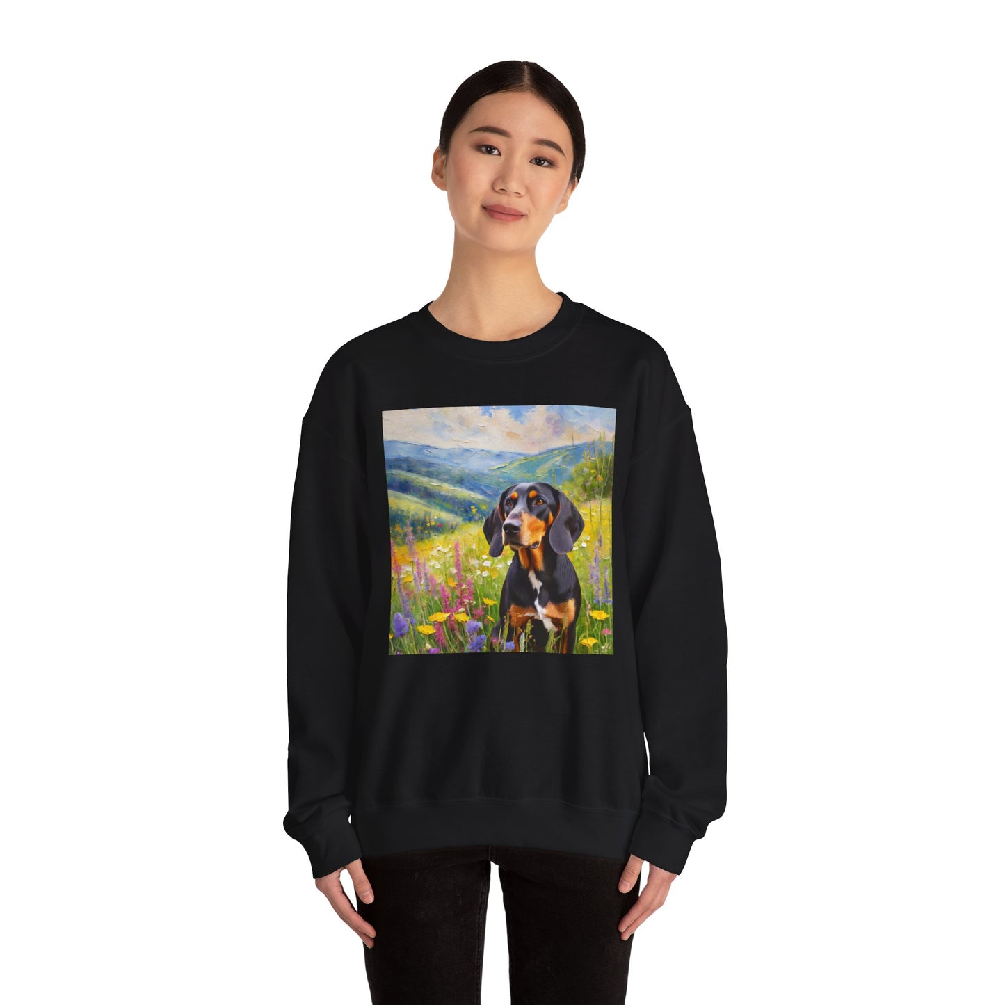 Black & Tan Coonhound Unisex 50/50 Crewneck Sweatshirt