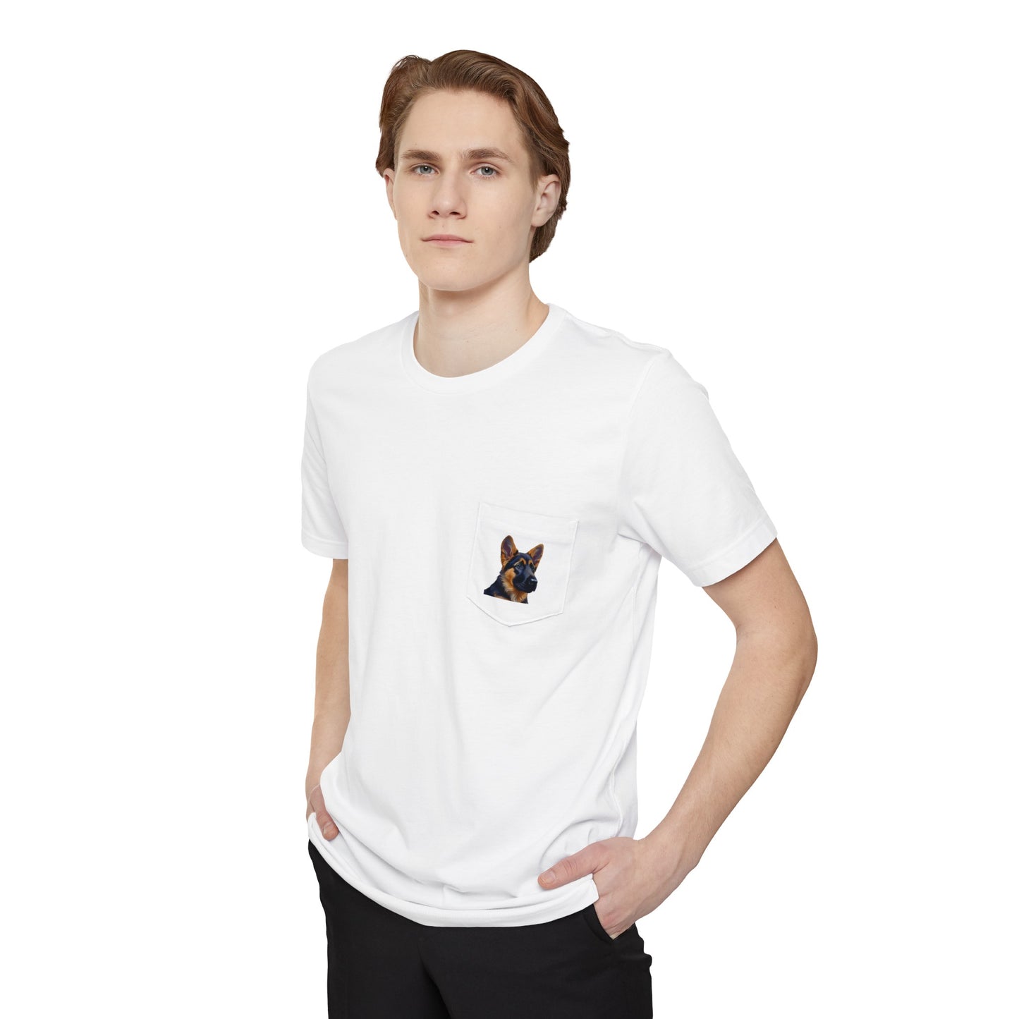 German Shepherd Puppy Pocket T-shirt