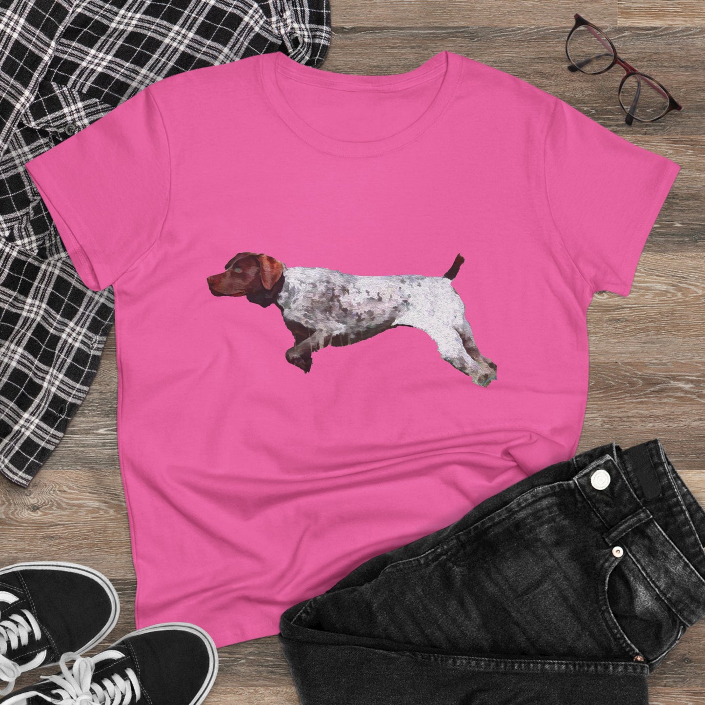 On Point Women's Midweight Cotton Tee for German Shorthaired Pointers