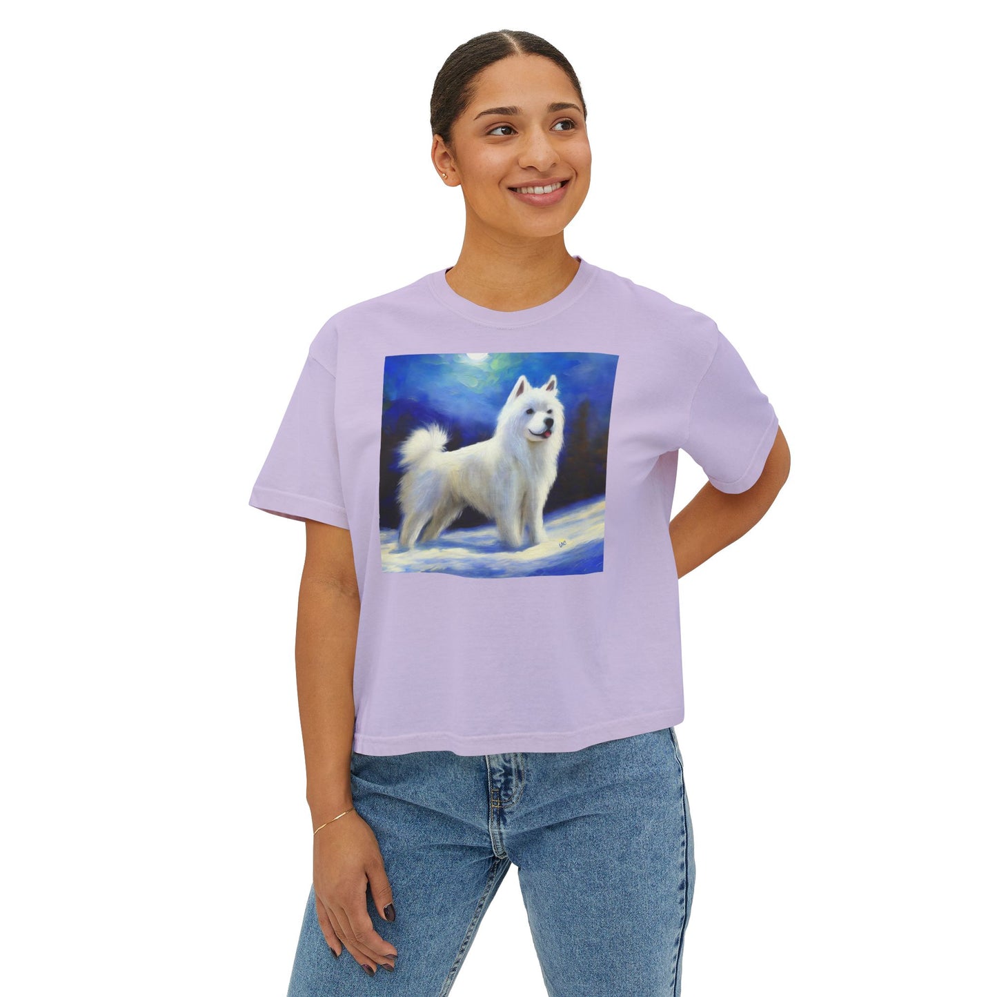 American Eskimo Dog Women's Oversized Boxy Tee