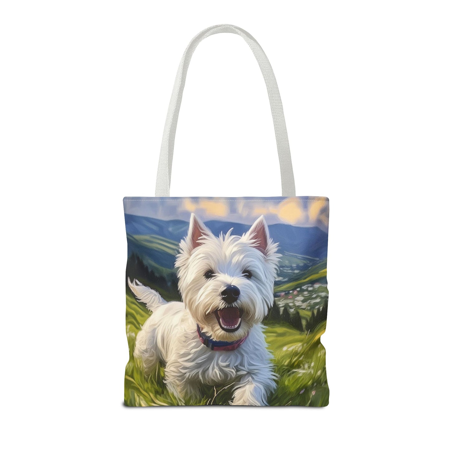 Westie Polyester Tote Bag