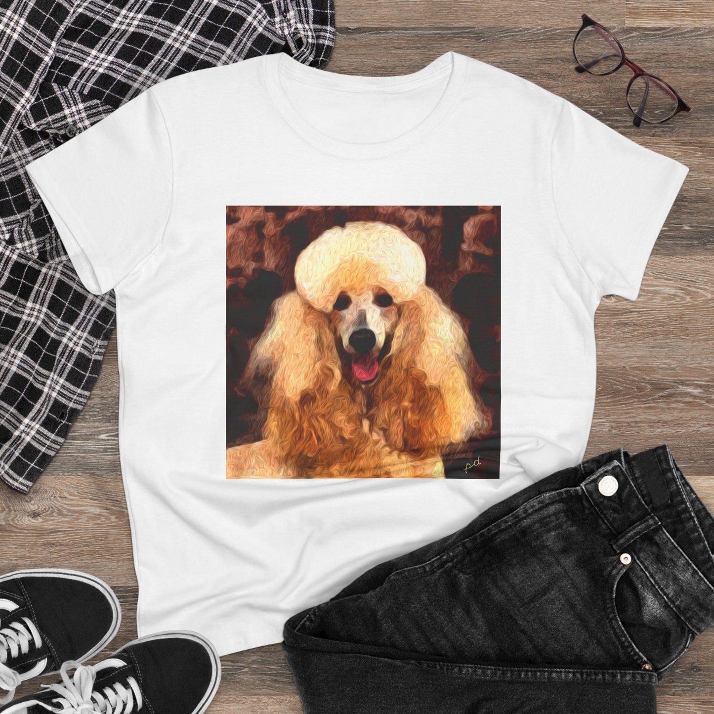 Poodle Women's Midweight Cotton Tee