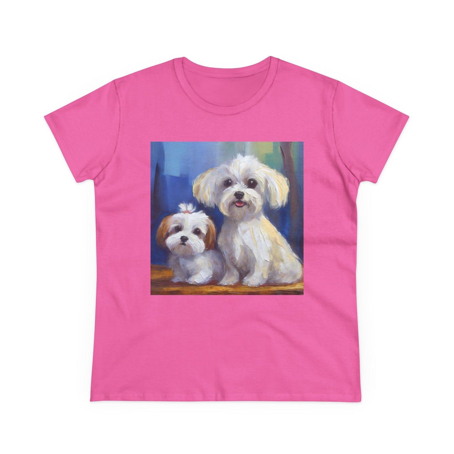 Maltese Puppies Women's Midweight Cotton Tee