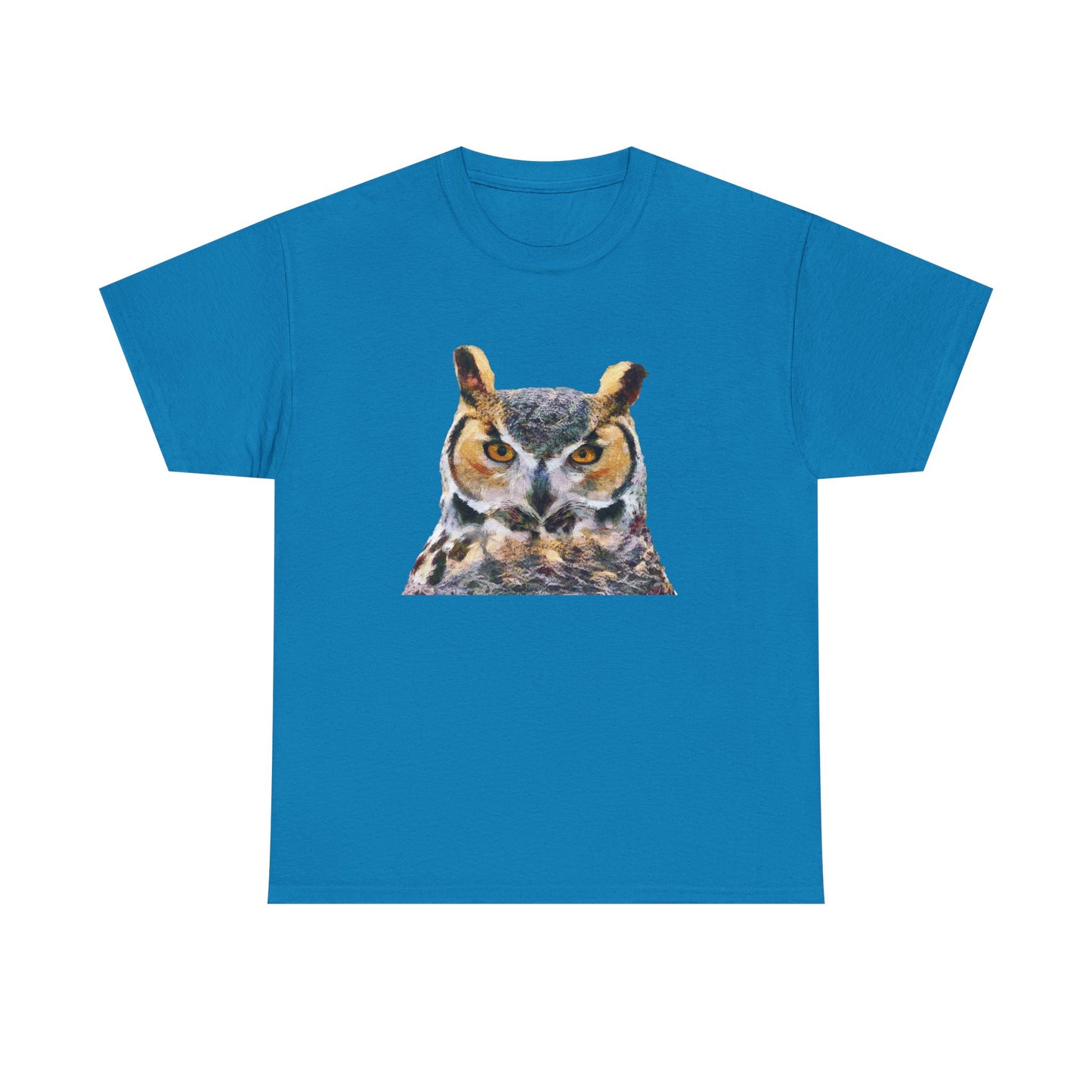 Great Horned Owl 'Hooty' Unisex Heavy Cotton Tee