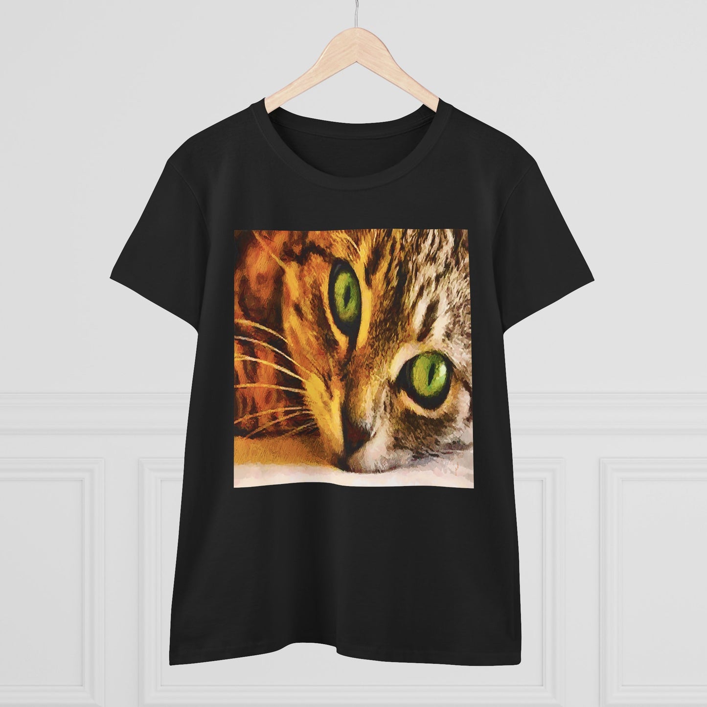 Cat "Brucie's Eyes"Women's Midweight Cotton Tee