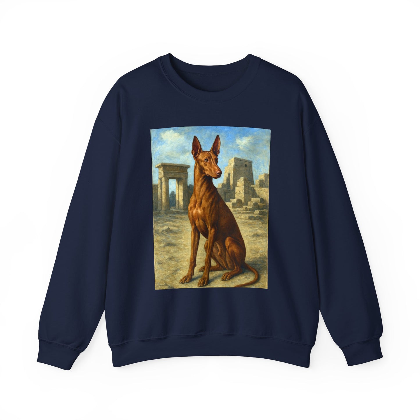 Egyptian Pharoh Hound - Unisex 50/50 Crewneck Sweatshirt