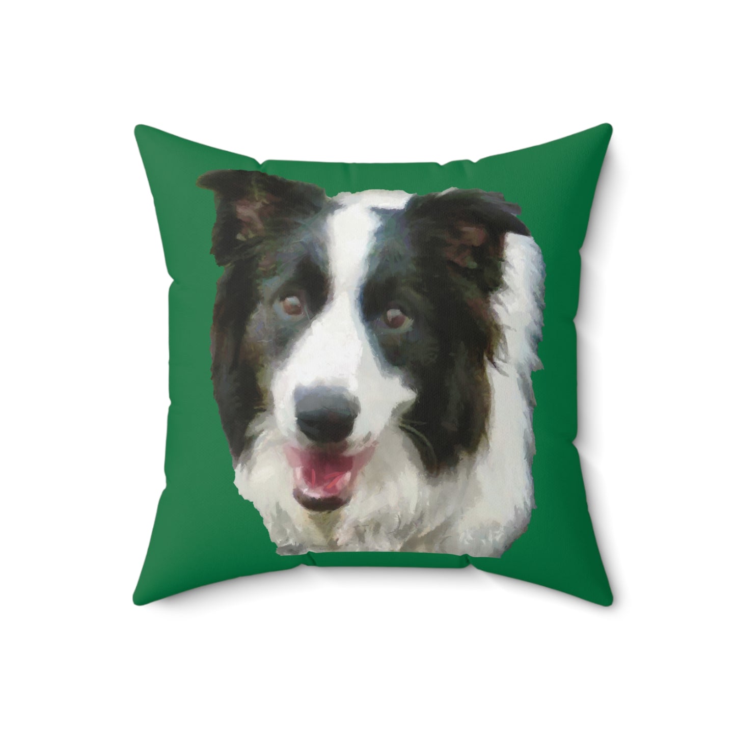 Border Collie #2 Spun Polyester Throw Pillow