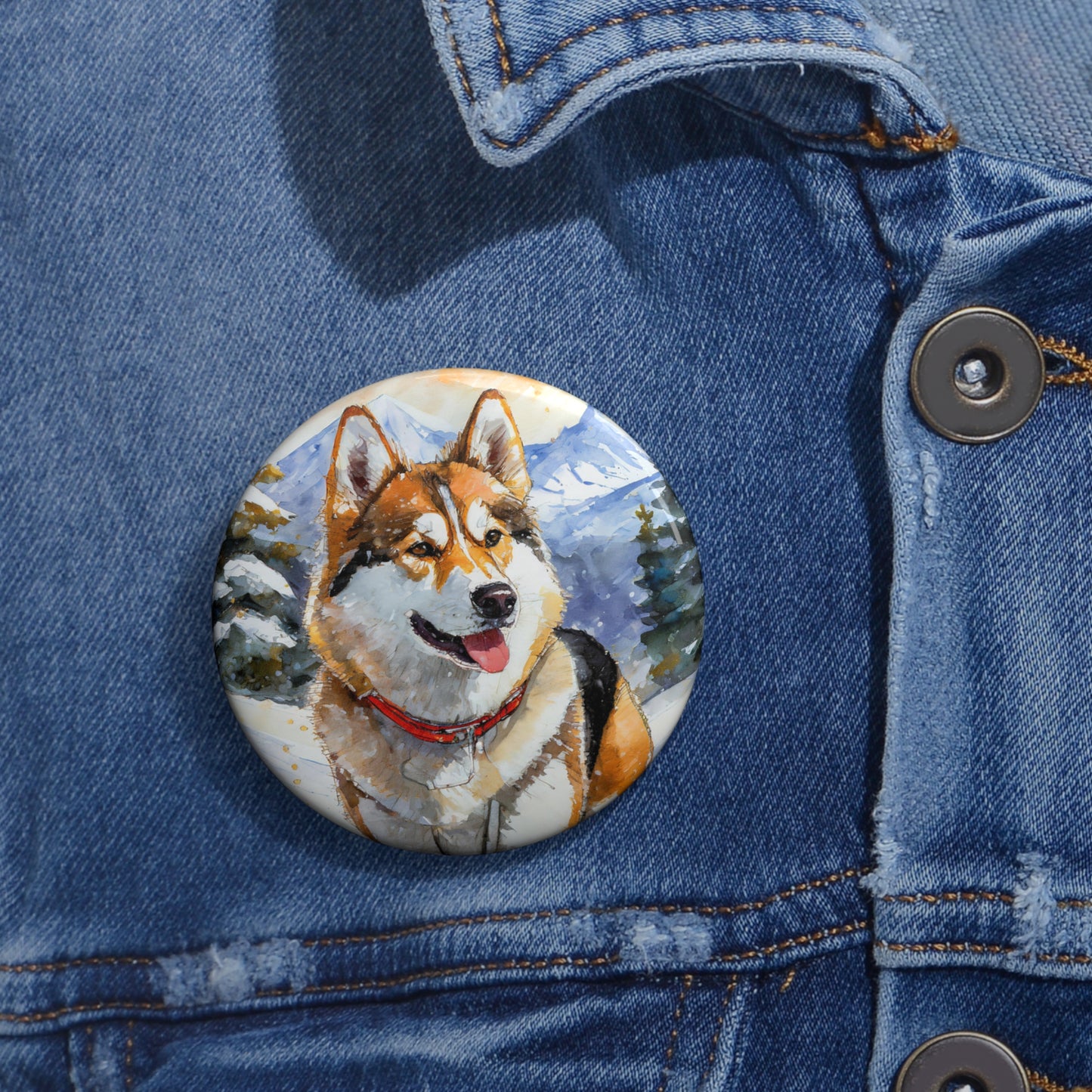 Chinook 'Sled Dog' Metal Pinback Buttons