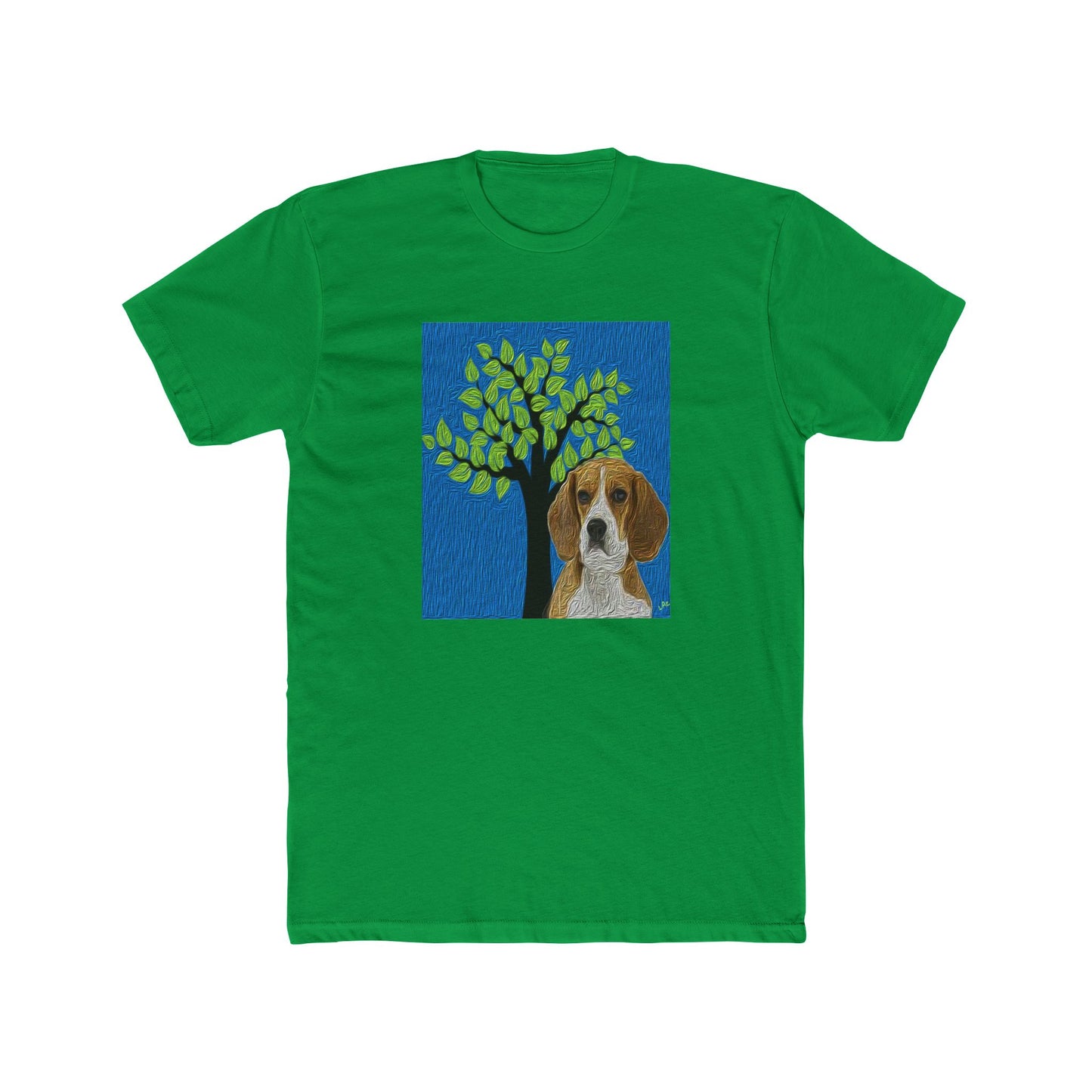 Beagle 'Hopper' Men's Fitted Cotton Crew Tee