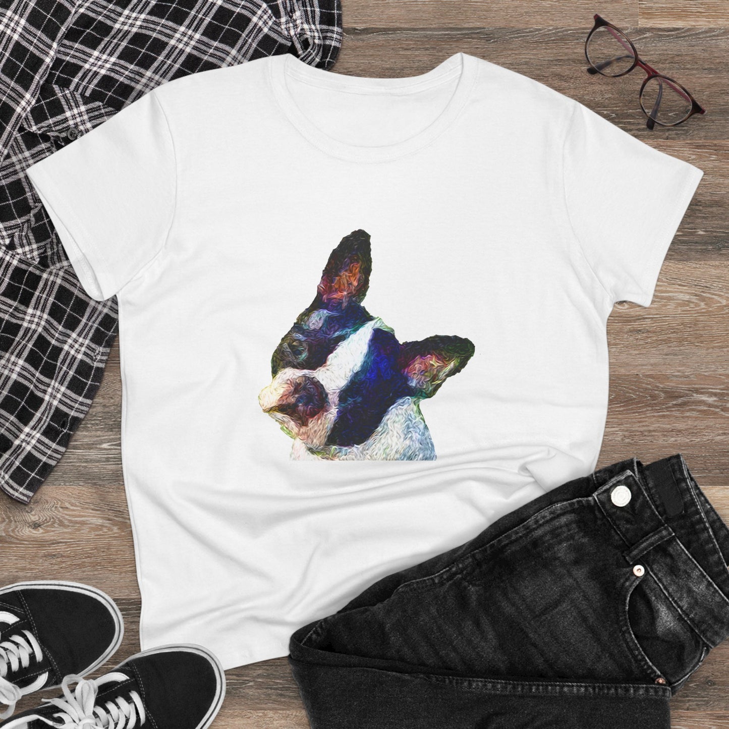 Boston Terrier 'Skipper' Women's Midweight Cotton Tee