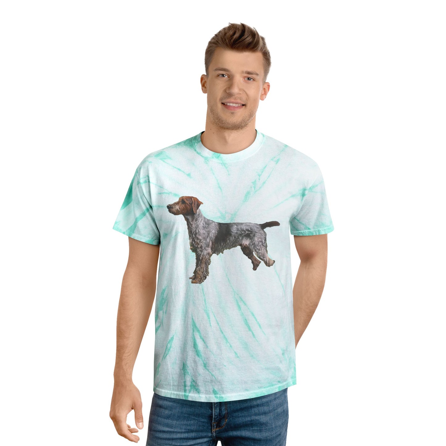 Wirehaired Pointing Griffon Unisex Tie-Dye Tee, Cyclone