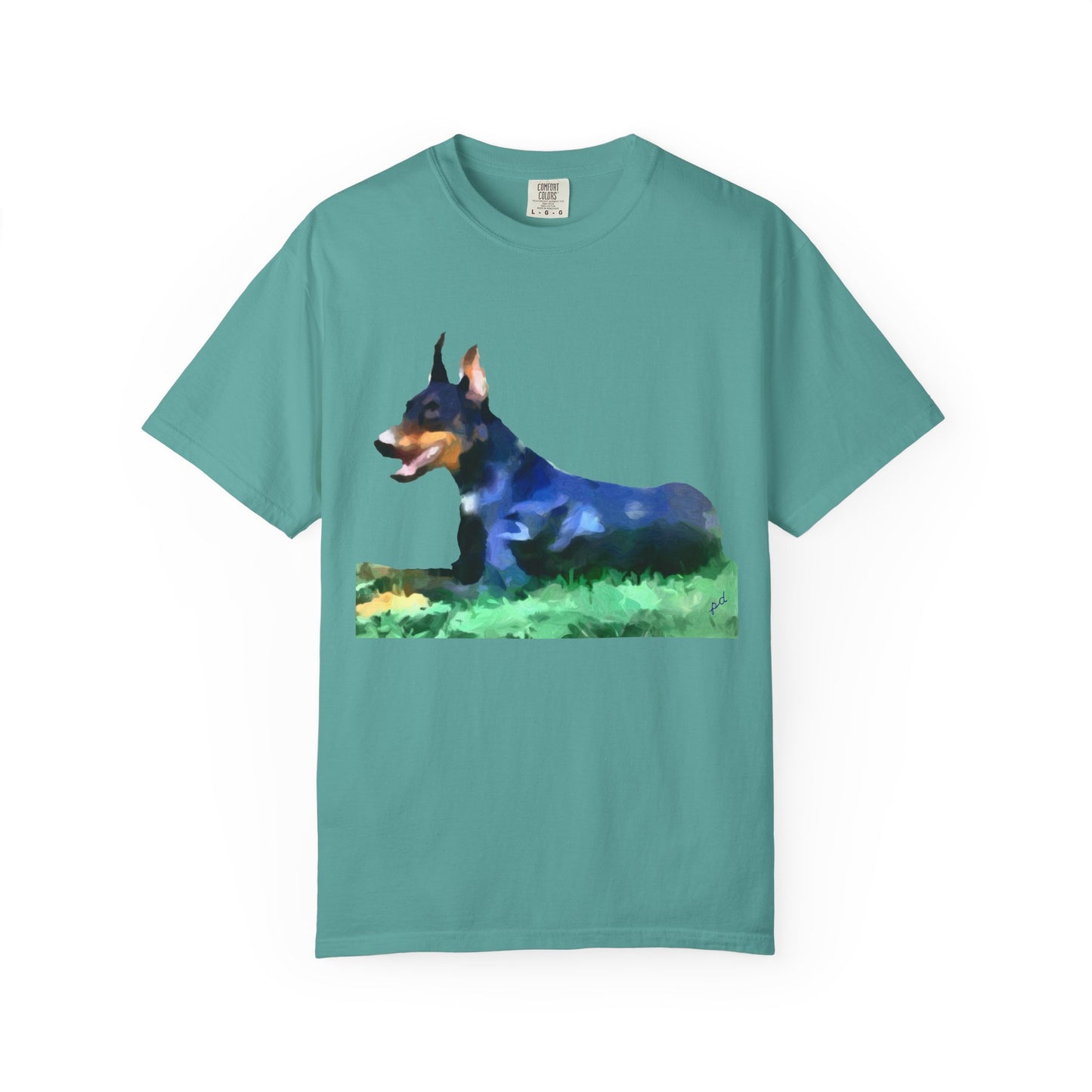 Doberman Pinscher 'Lina' Unisex Relaxed Fit Garment-Dyed T-shirt