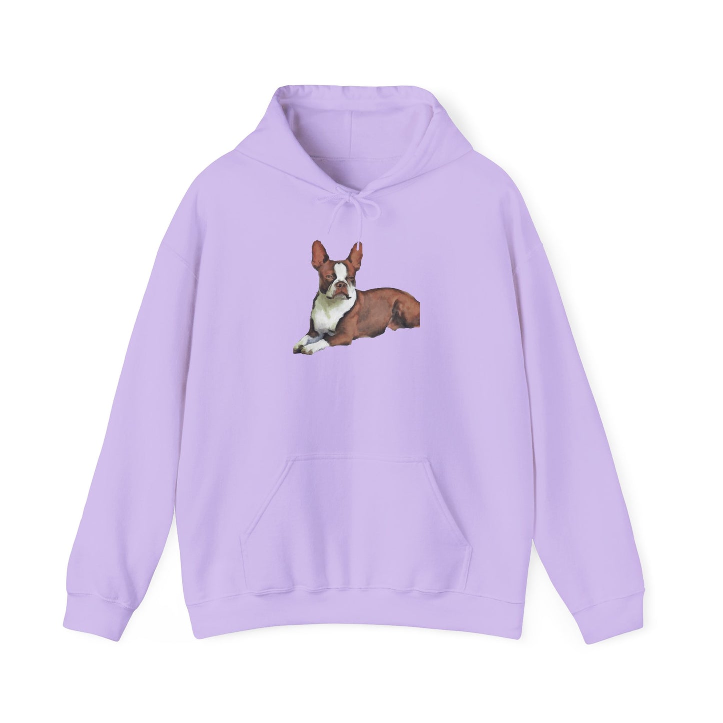 Boston Terrier Brown & White Unisex 50/50 Hooded Sweatshirt