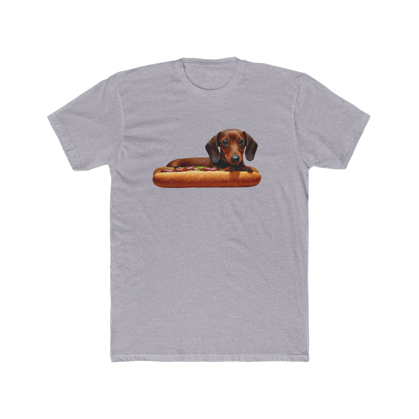 Dachshund Delight - Men's Fitted Cotton Crew Tee