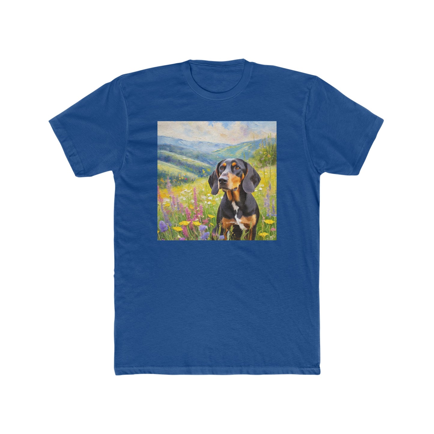 Black & Tan Coonhound Men's Fitted Cotton Crew Tee