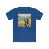 Black & Tan Coonhound Men's Fitted Cotton Crew Tee