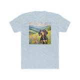 Black & Tan Coonhound Men's Fitted Cotton Crew Tee
