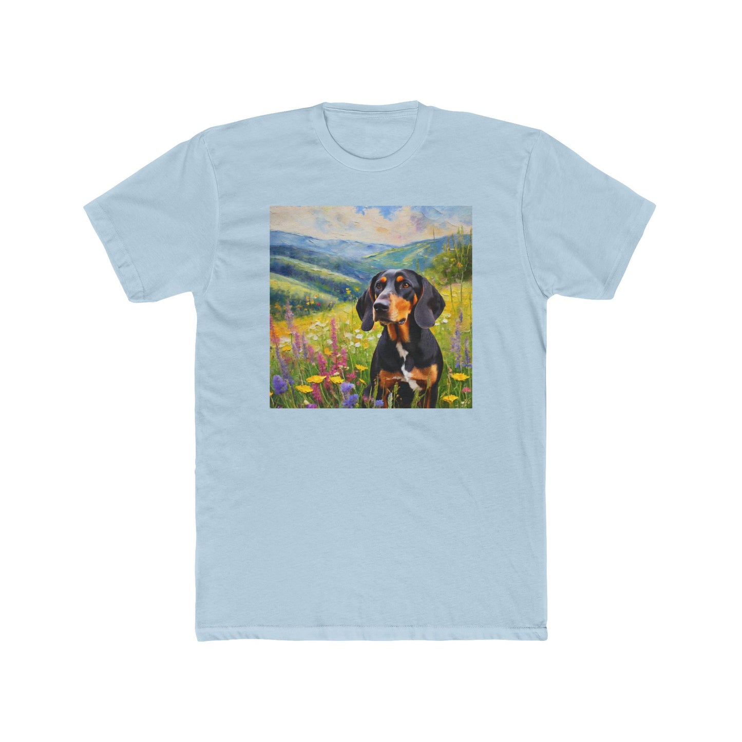 Black & Tan Coonhound Men's Fitted Cotton Crew Tee