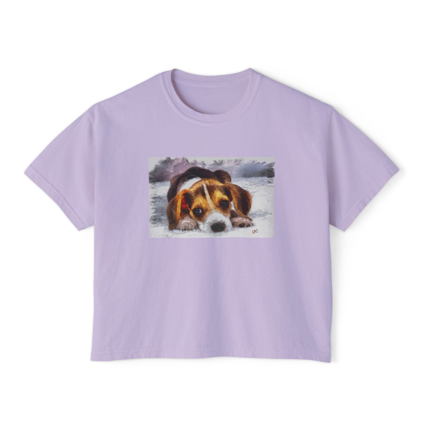 Beagle #1 Women's Oversize Boxy Tee - The Softest Embrace of Elegance