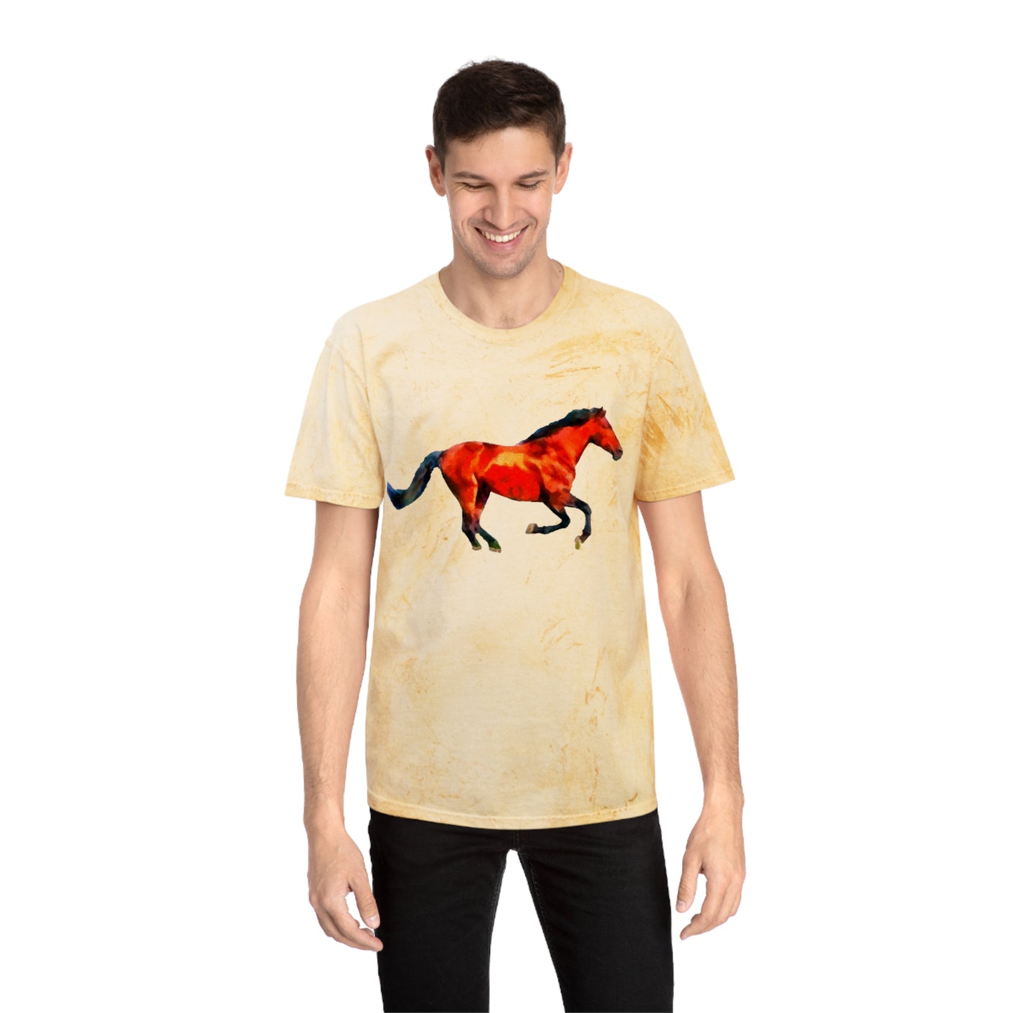 Horse 'Old Red' Unisex Cotton Color Blast T-Shirt