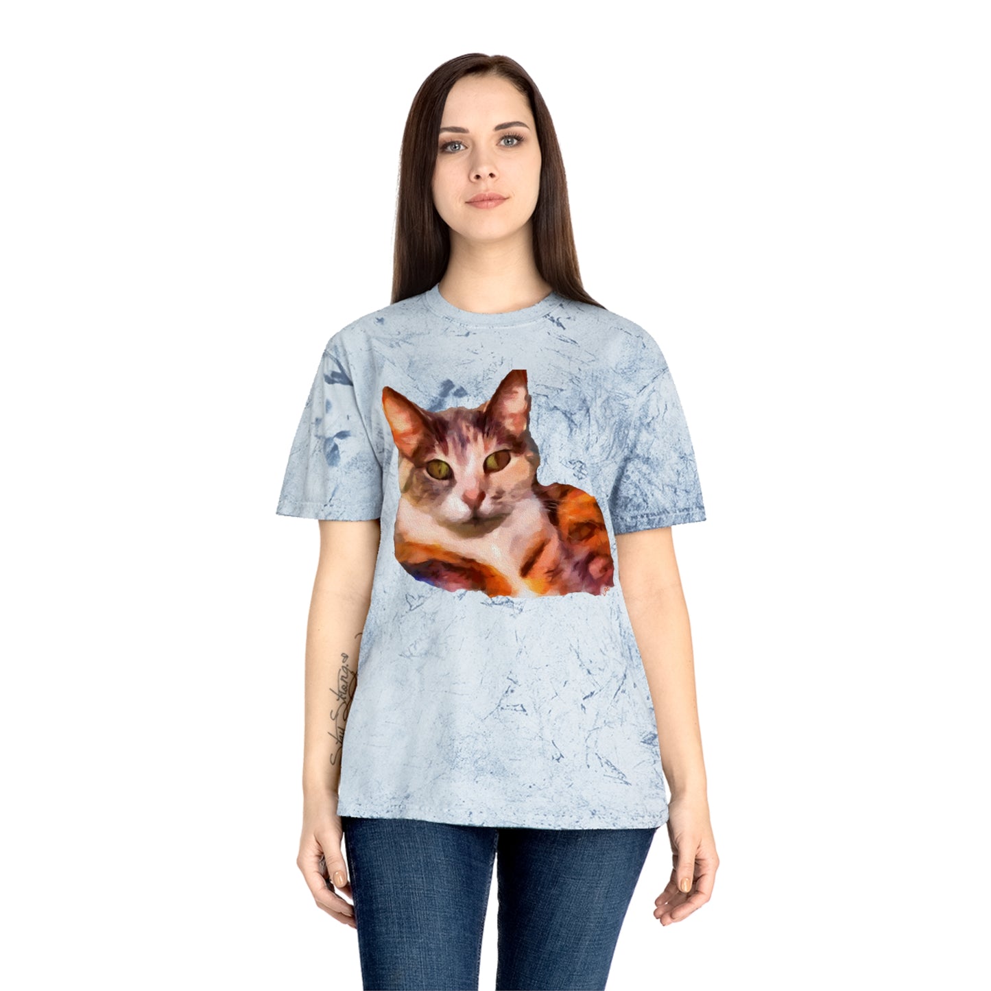 Orange Cat 'Smidget' Unisex Cotton Color Blast T-Shirt