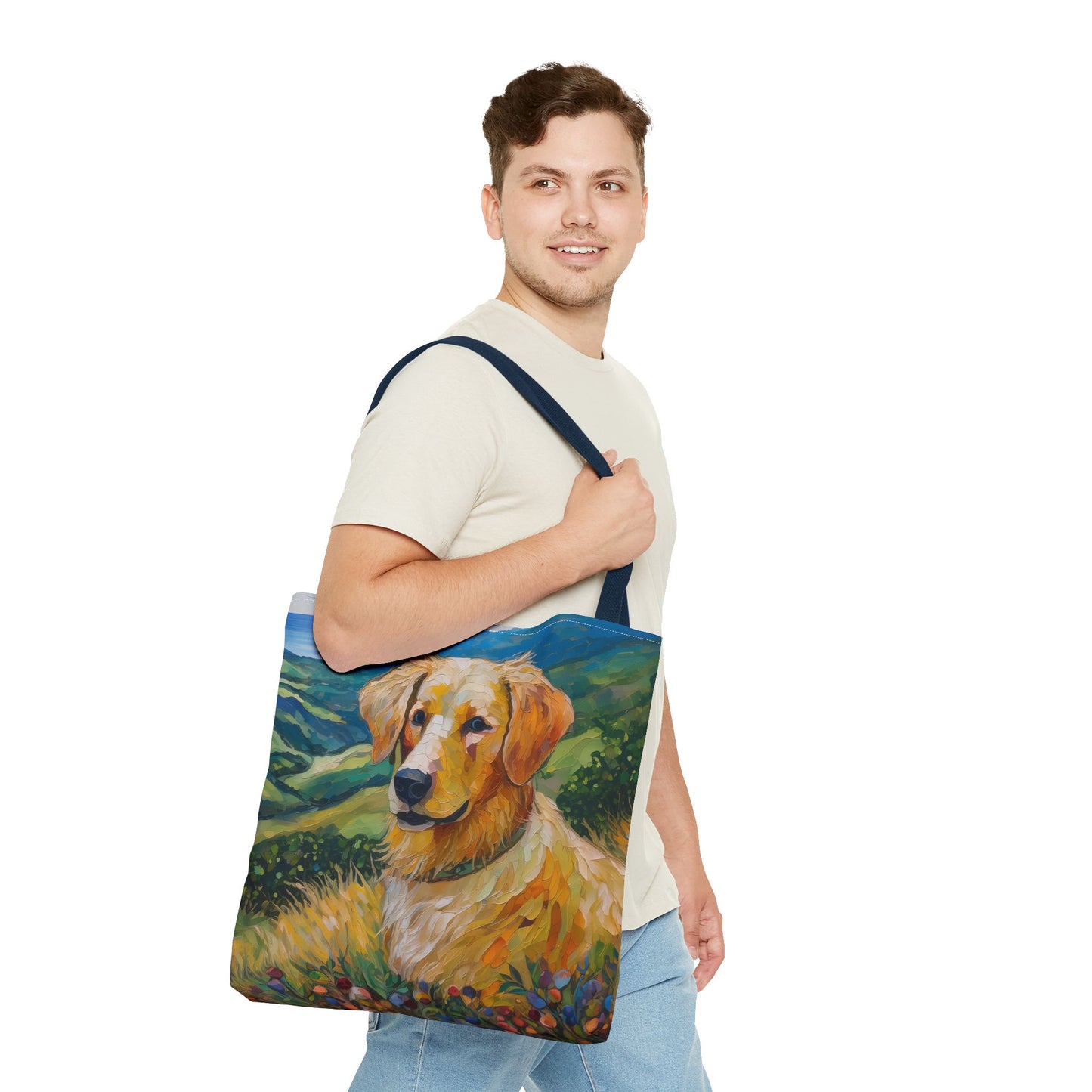 Golden Retriever Puppy Polyester Tote Bag (AOP)