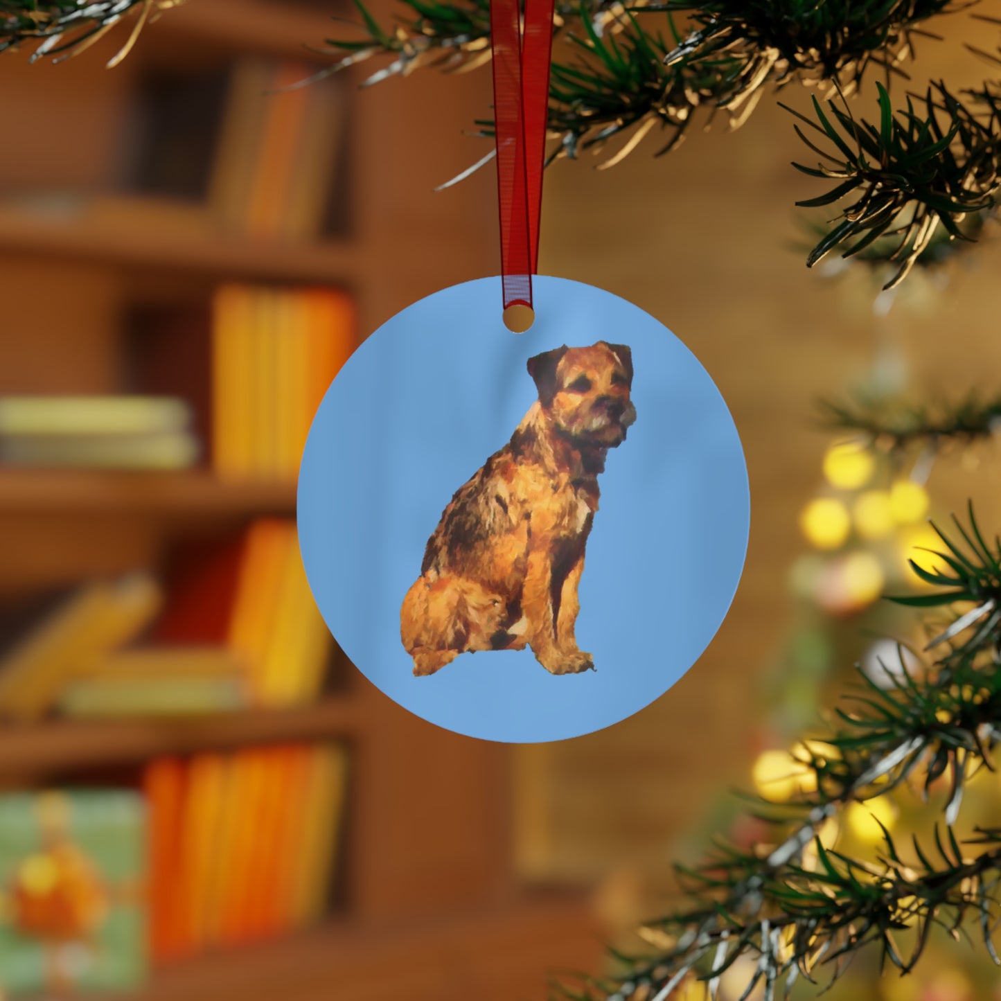 Charming Border Terrier Metal Ornaments