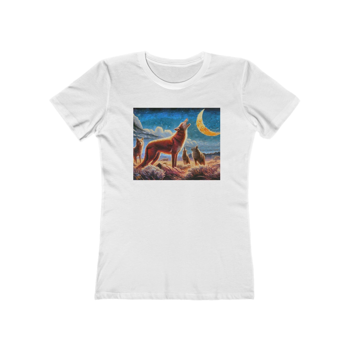 Coyotees in Moonlight Women's Slim Fitted Ringspun Cotton Tee