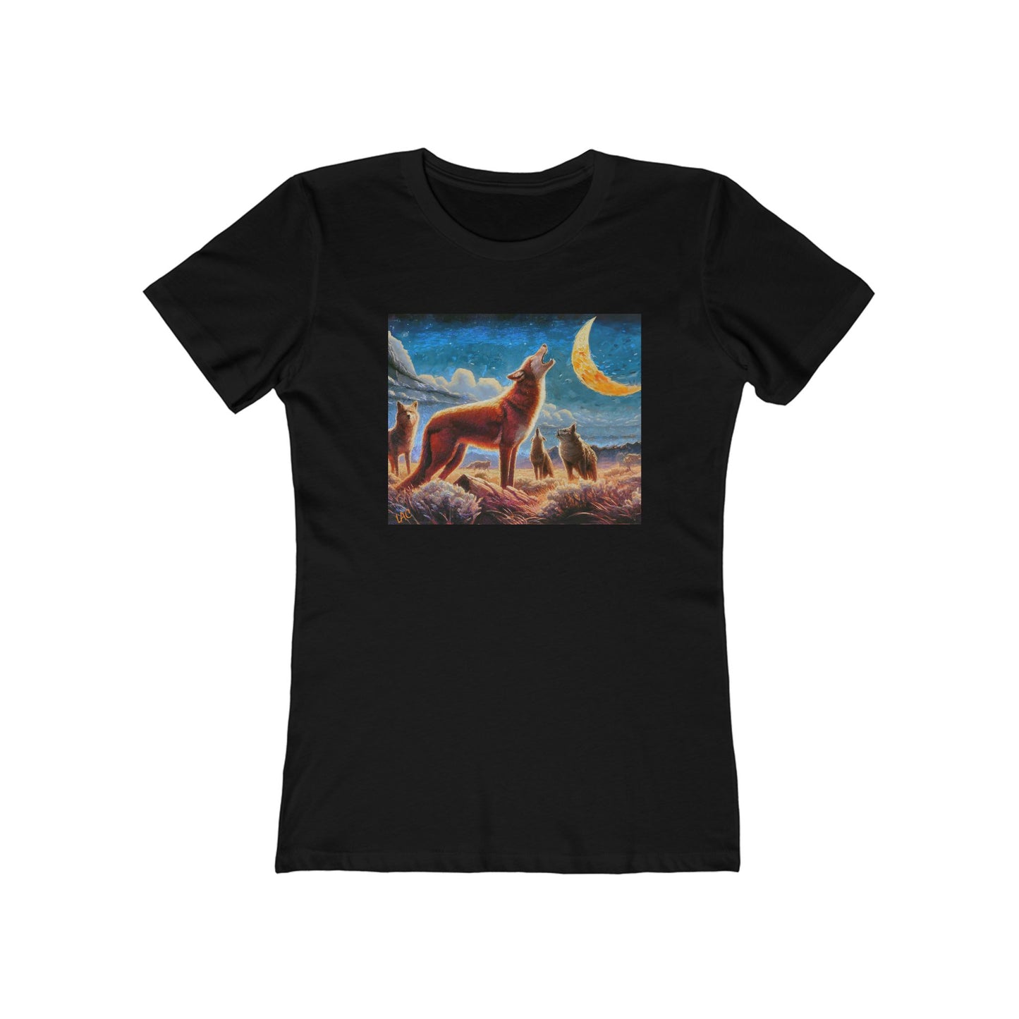 Coyotees in Moonlight Women's Slim Fitted Ringspun Cotton Tee