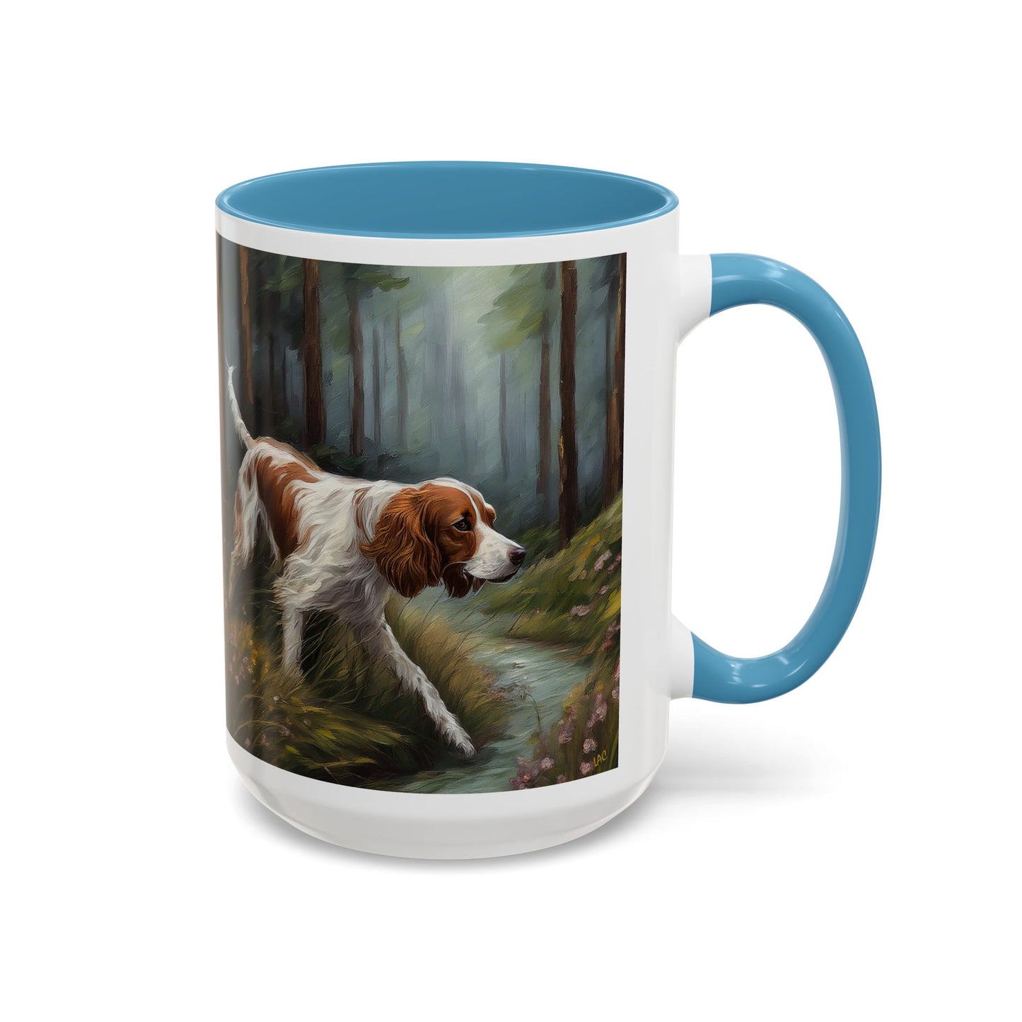Irish Red & White Setter - Ceramic Accent Coffee Mug in Two Sizes