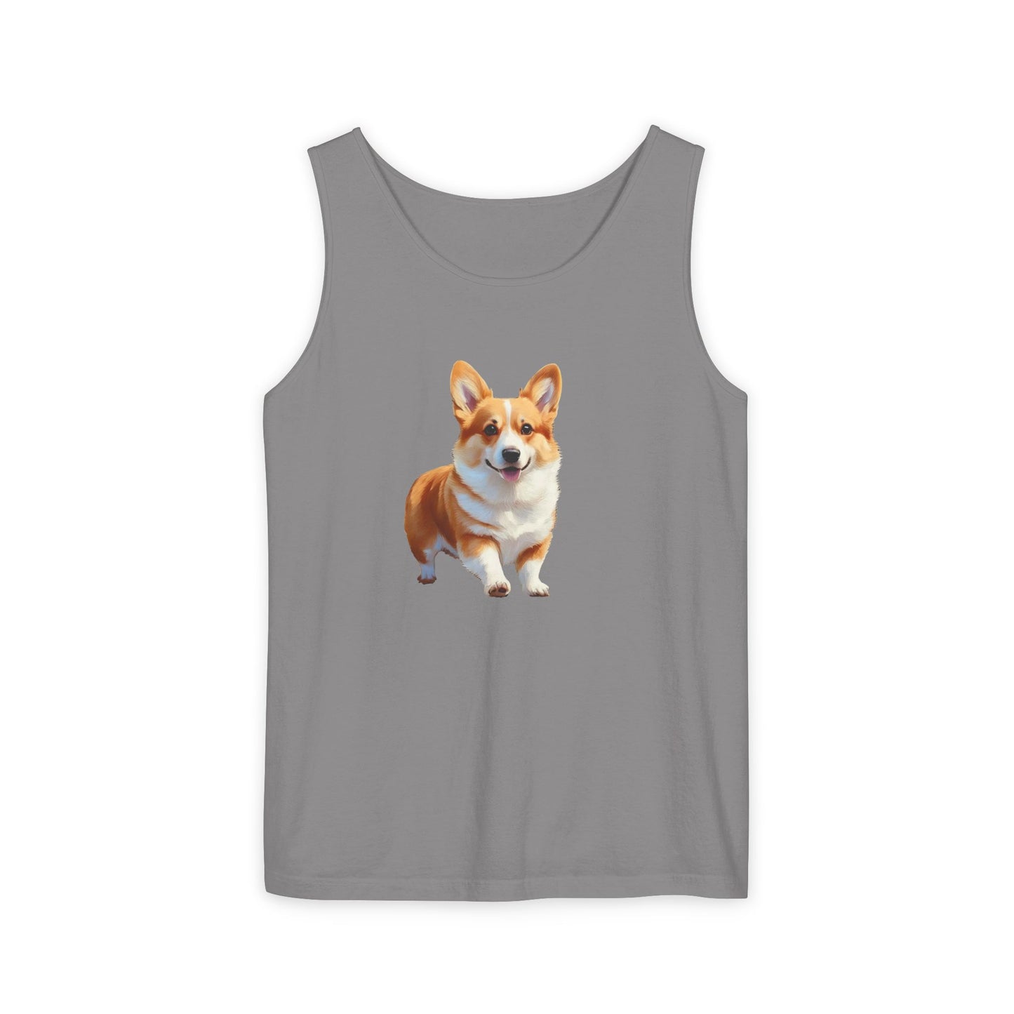 Welsh Corgi Puppy - Unisex Relaxed Fit Garment-Dyed Tank Top