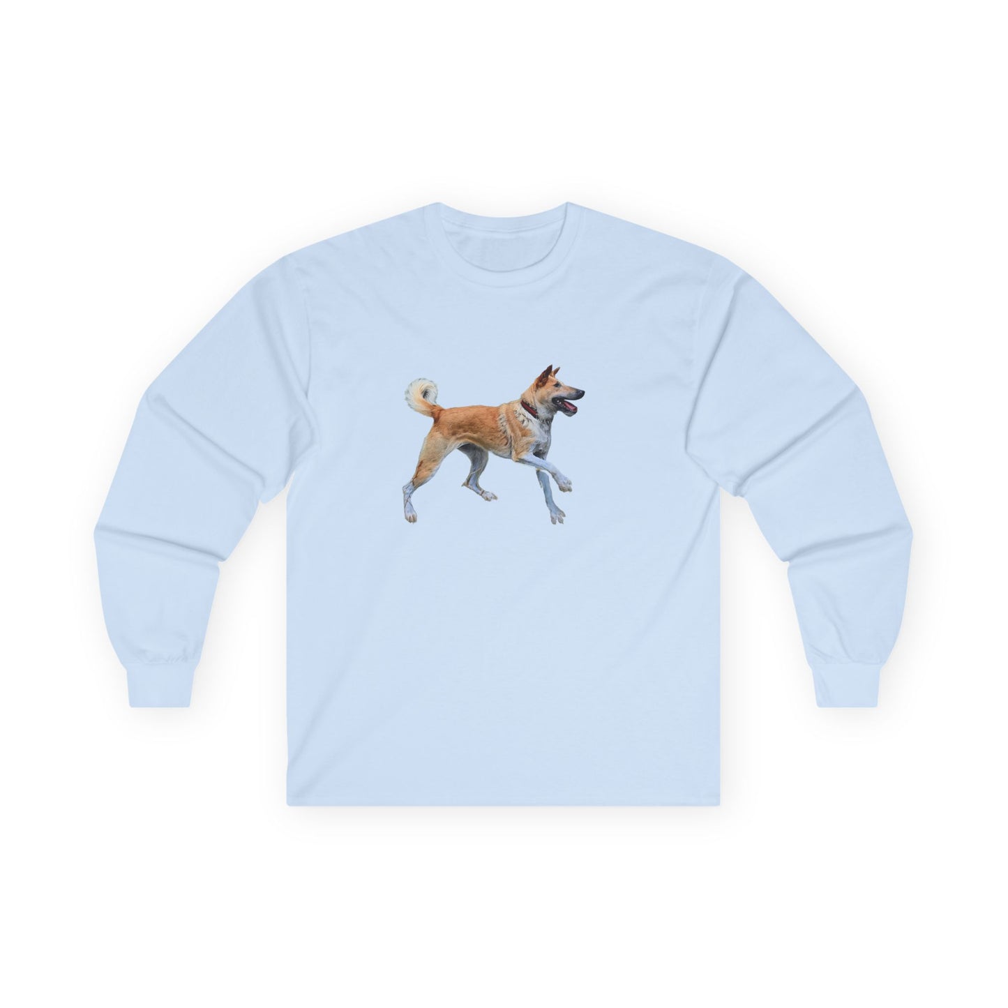 Korean Jindo Unisex Classic Cotton Long Sleeve Tee