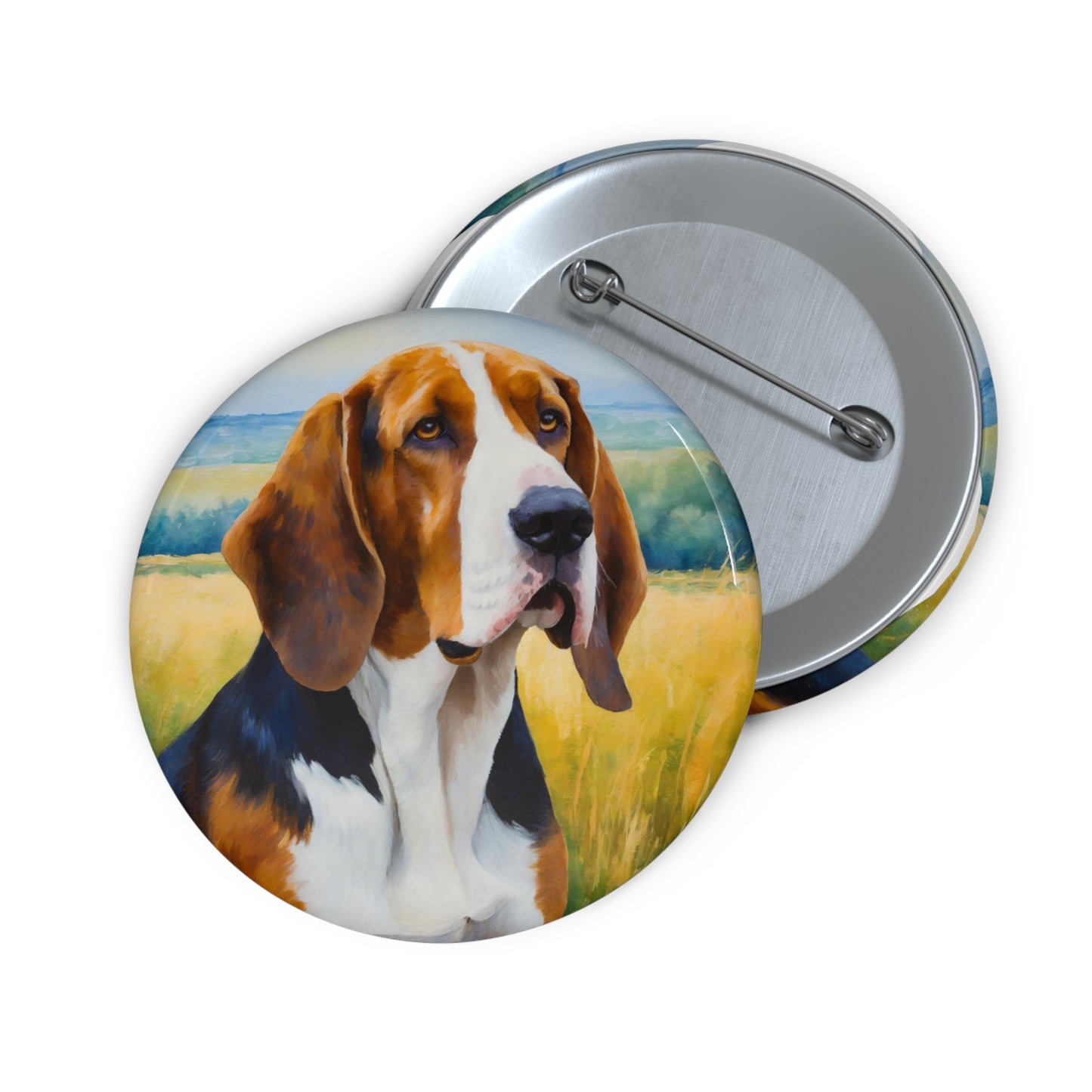 Charming American English Coonhound Metal Pinback Buttons