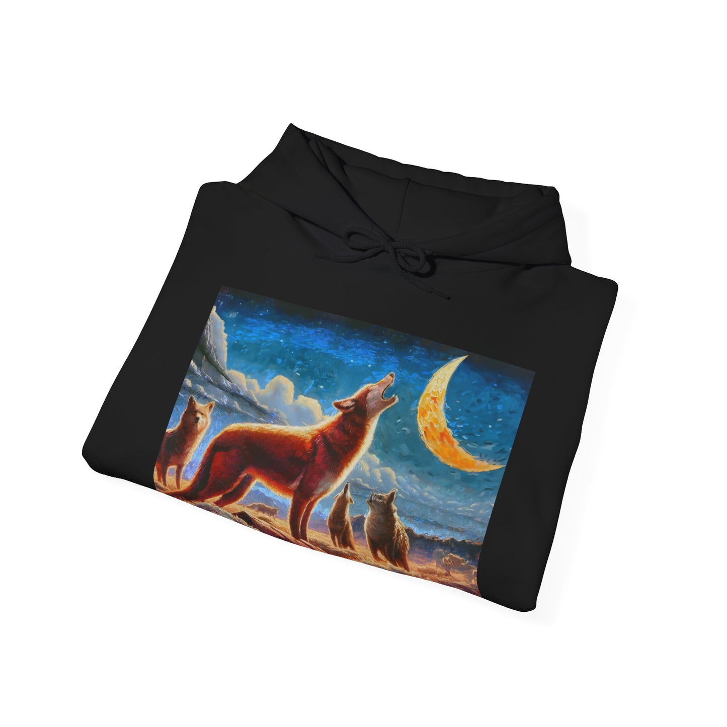 Coyotees in Moonlight Unisex 50/50 Hooded Sweatshirt