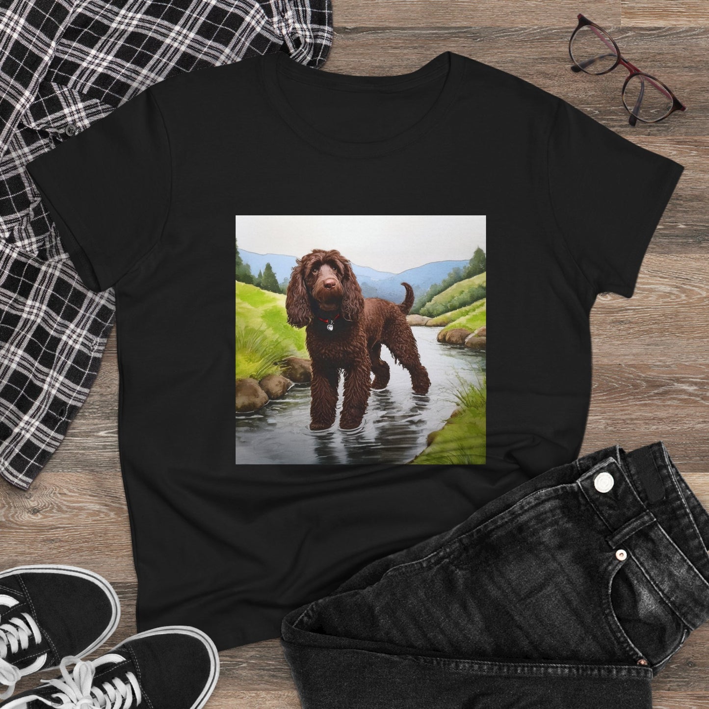 Irish Water Spaniel Women's Midweight Cotton Tee