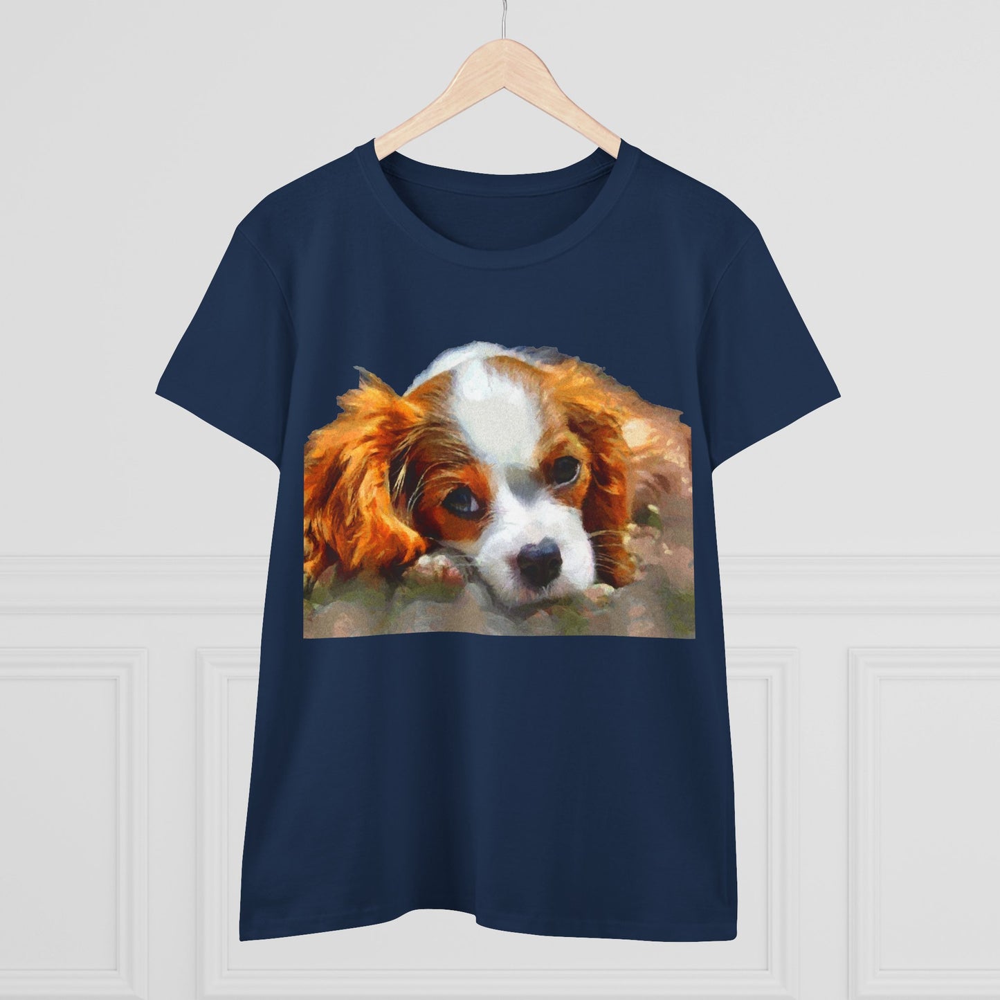 King Charles Spaniel 'Puppy #2' Women's Midweight Cotton Tee