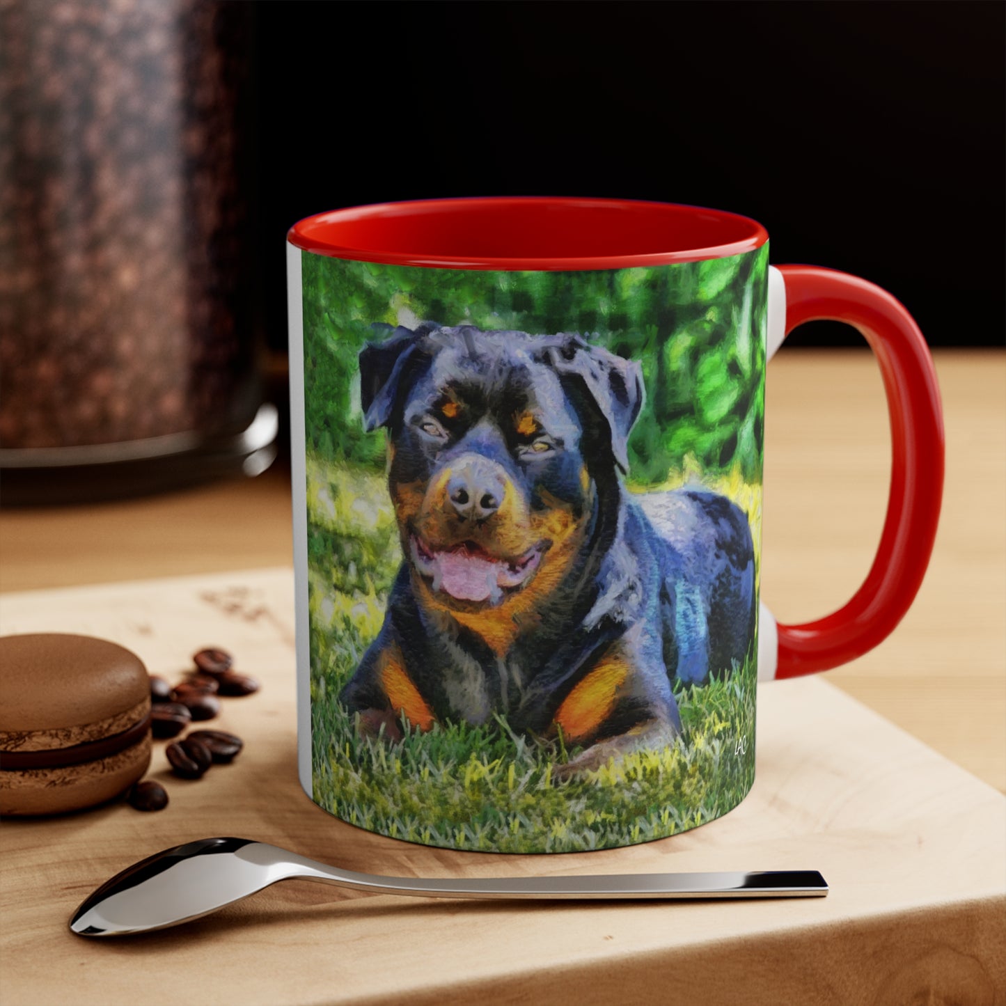 Rottweiler 'Lina' Accent Coffee Mug, 11oz