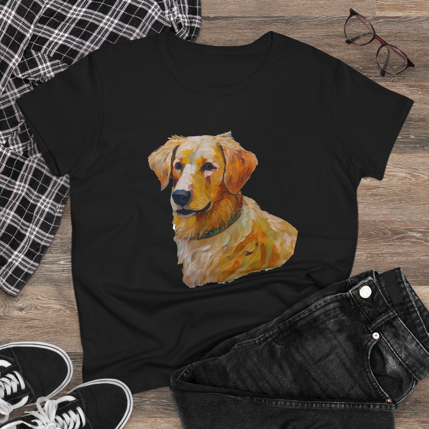 Golden Retriever Puppy Women's Midweight Cotton Tee