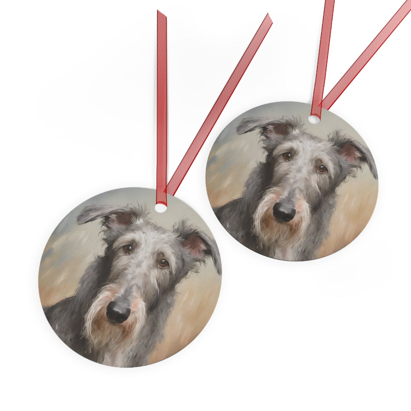 Scottish Deerhound Metal Ornaments