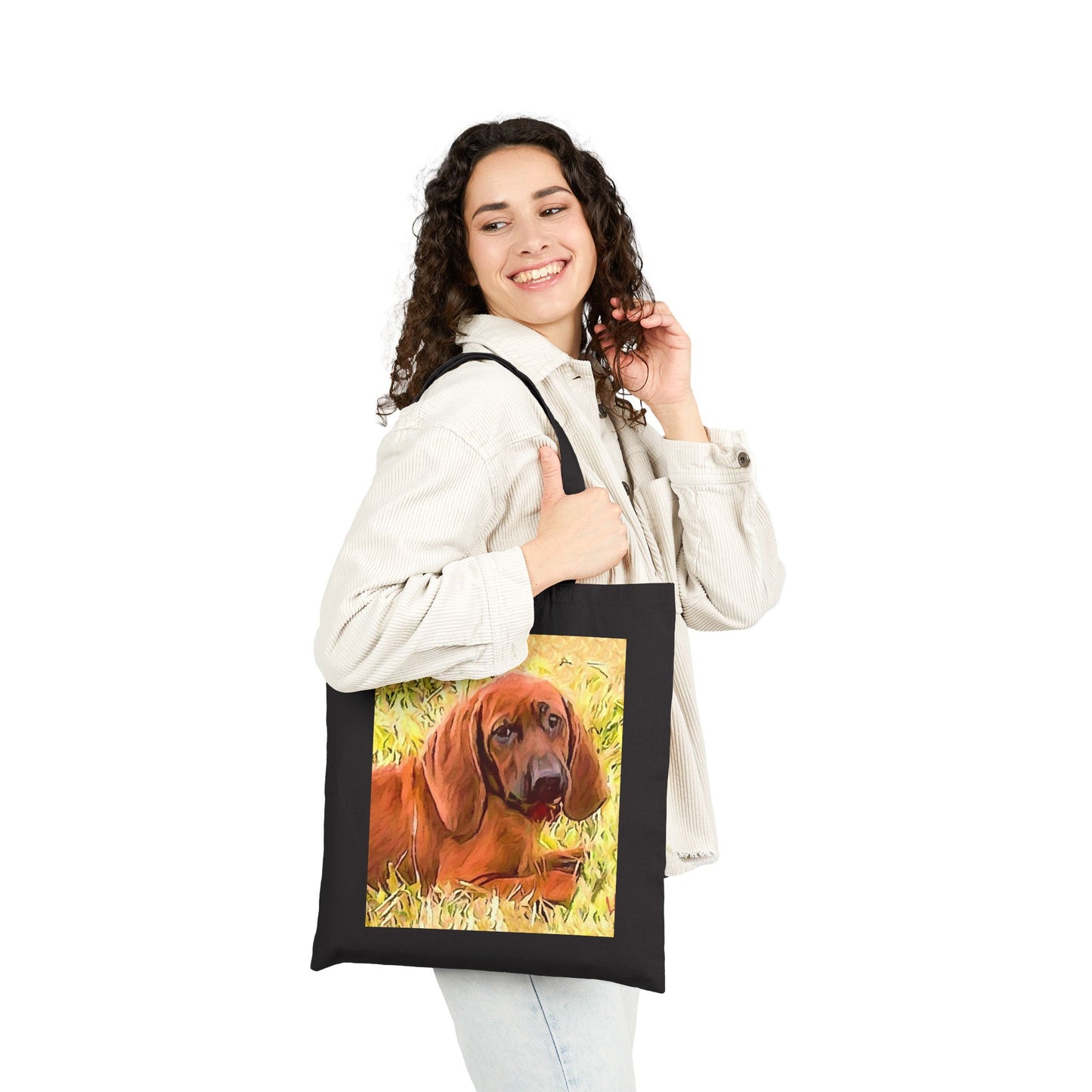 Redbone Coonhound Cotton Canvas Tote Bag