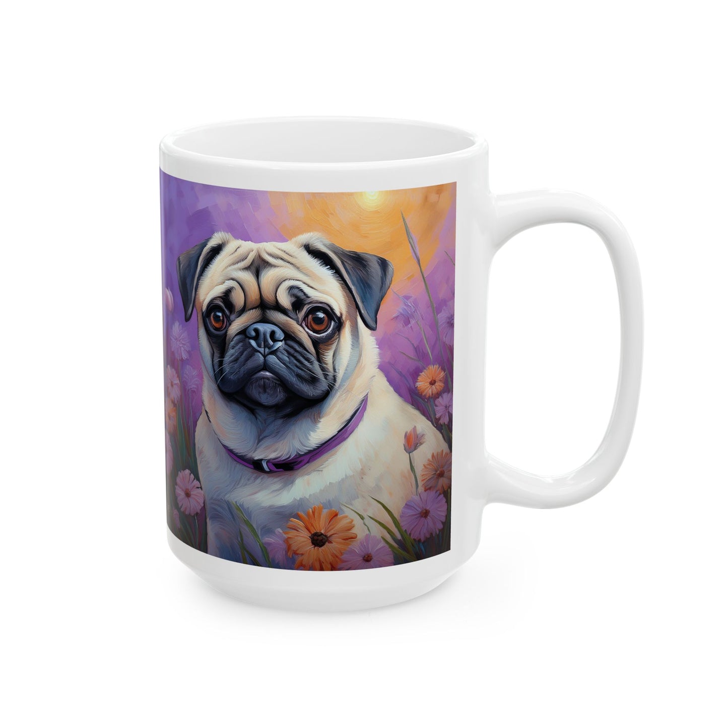 Pug - White Ceramic Mug - 2 Sizes