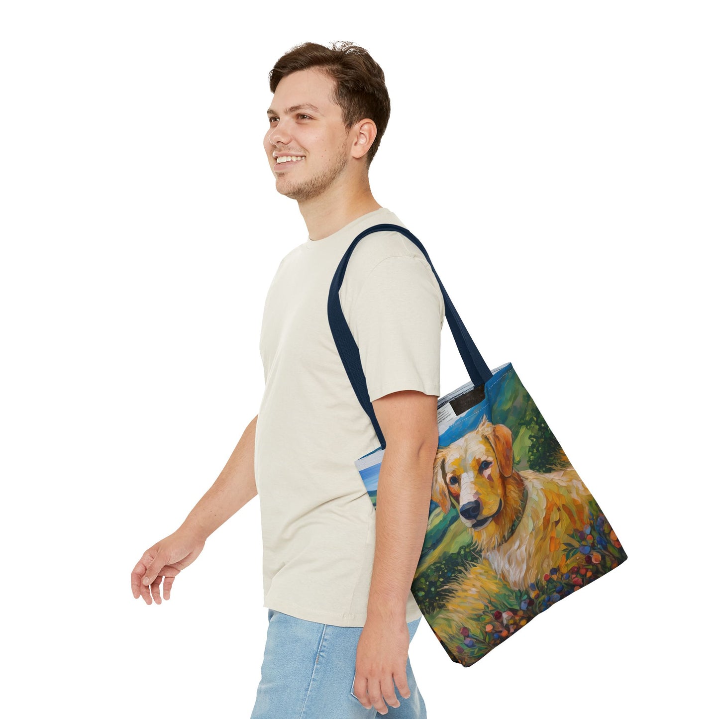 Golden Retriever Puppy Polyester Tote Bag (AOP)