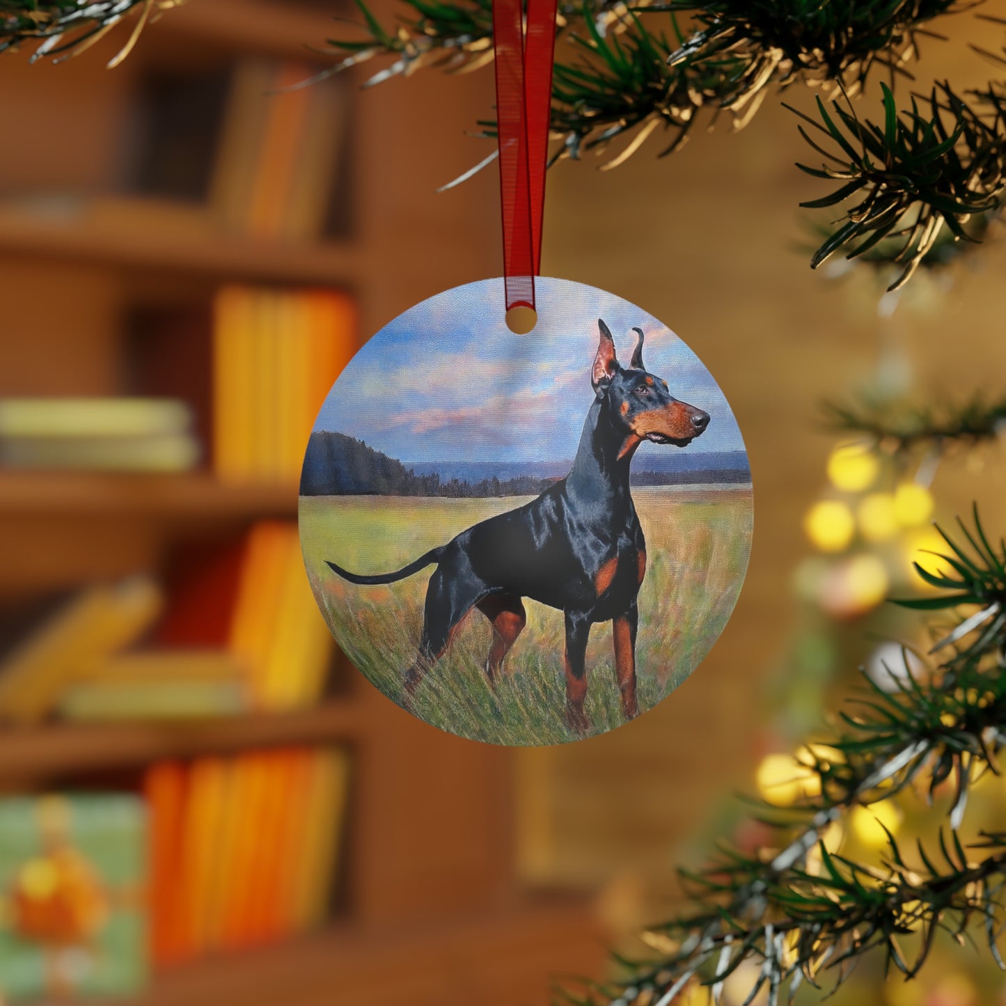 Doberman Pinscher Metal Ornament