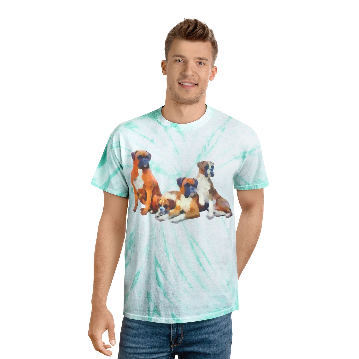 Boxer Quartet Unisex Cotton Tie-Dye Tee in Cyclone