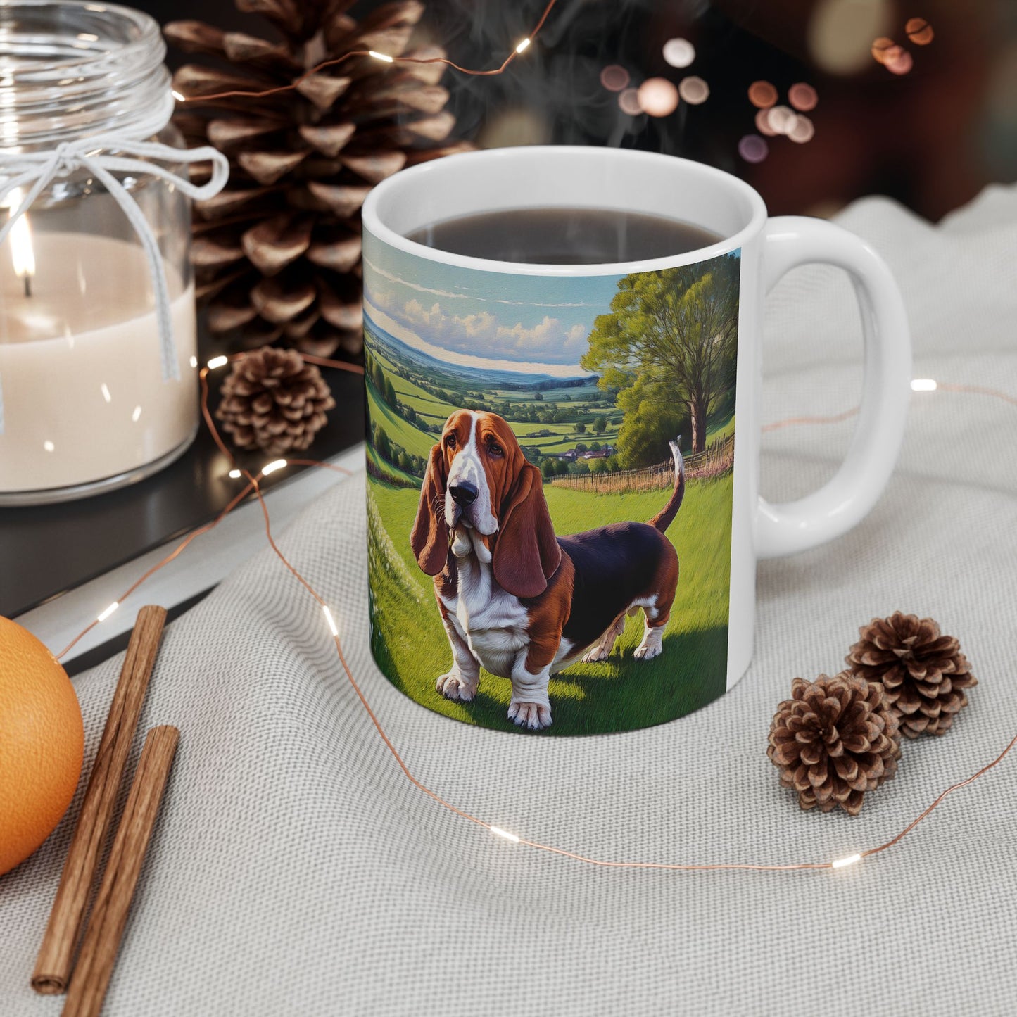 Charming Basset Hound Ceramic Mug