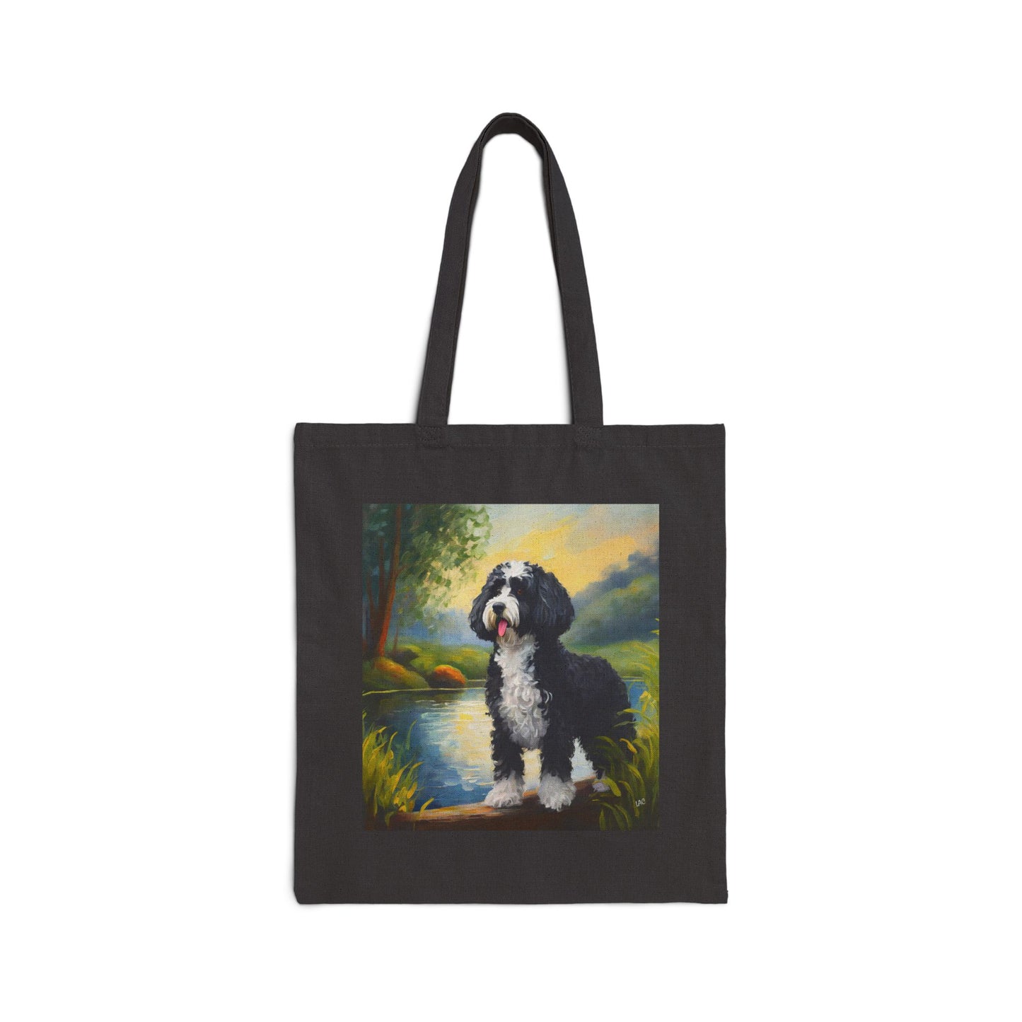 Portuguese Water Dog Cotton Canvas Tote Bag